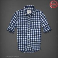 heren abercrombie fitch plaid lang overhemd blauw wit Verkoop Wonderful khna7786